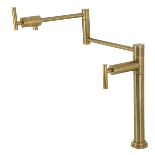 Kingston Brass Deck Mount Pot Filler, Brushed Brass KS4707CML - main